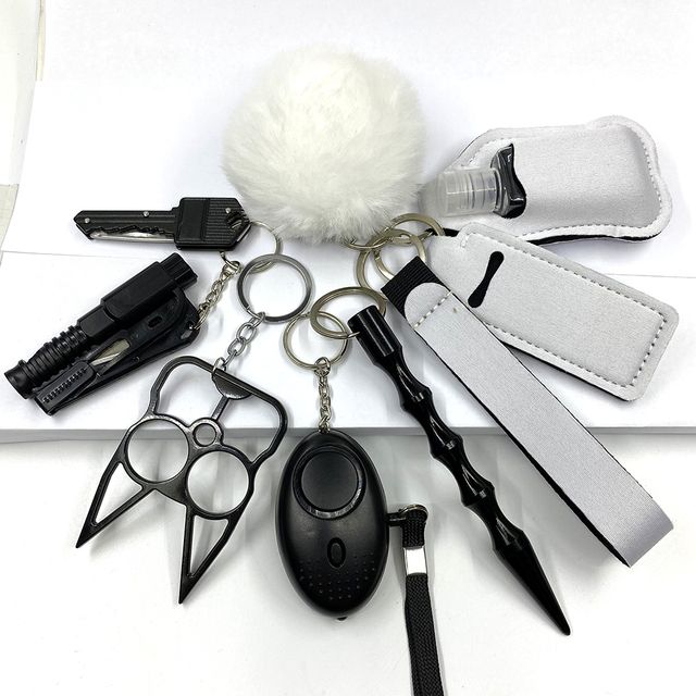 Custom Personal Safety Survival Women Alarm Window Breaker Set Girl Self Defense Keychain - 7DAY'S