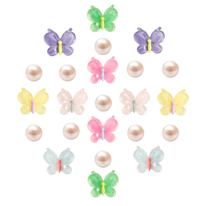 Cute Butterfly Flower Shoe Charms for Girls, 25Pcs Pink Girly DIY Shoe Decoration Charm for Clog Sandals, Party Favor - 7DAY'S