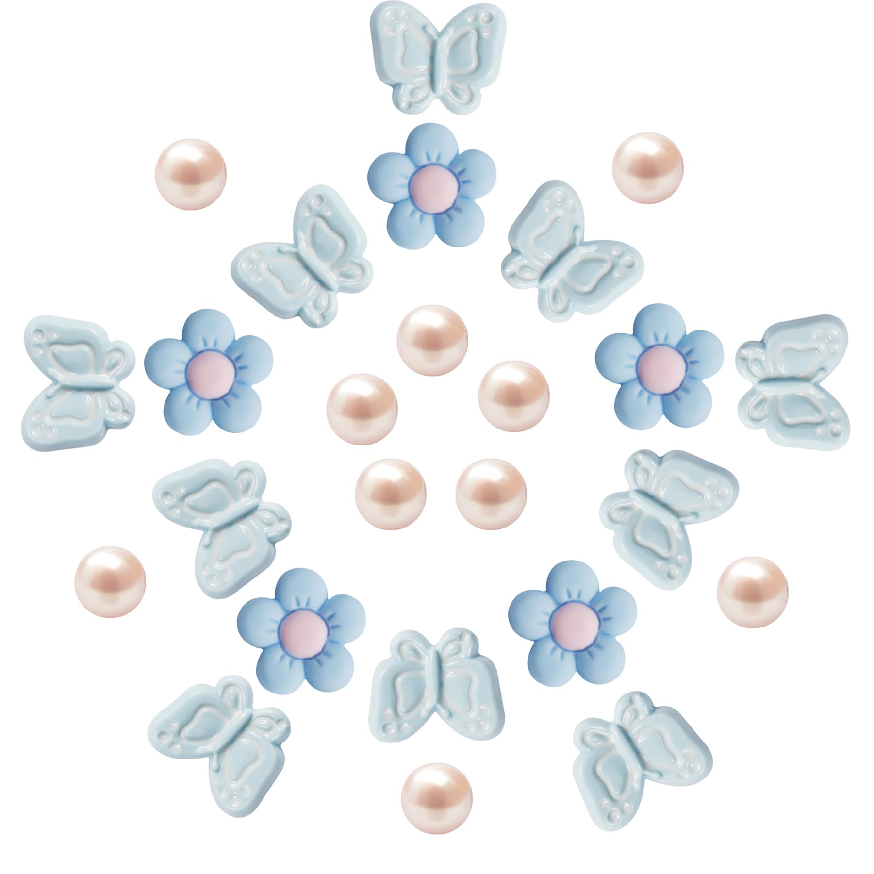 Cute Butterfly Flower Shoe Charms for Girls, 25Pcs Pink Girly DIY Shoe Decoration Charm for Clog Sandals, Party Favor - 7DAY'S