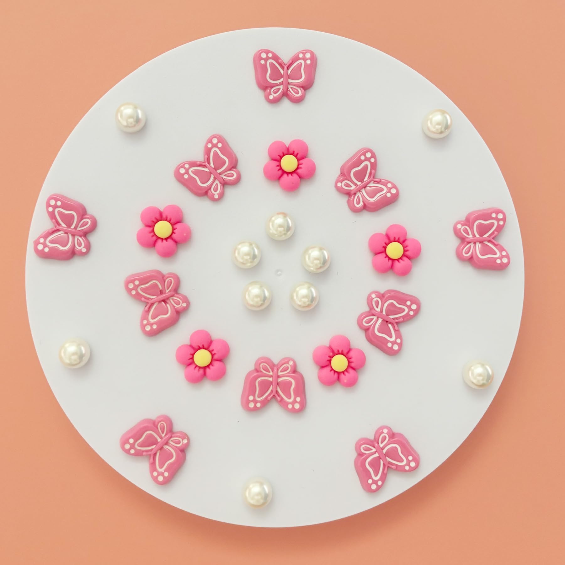 Cute Butterfly Flower Shoe Charms for Girls, 25Pcs Pink Girly DIY Shoe Decoration Charm for Clog Sandals, Party Favor - 7DAY'S