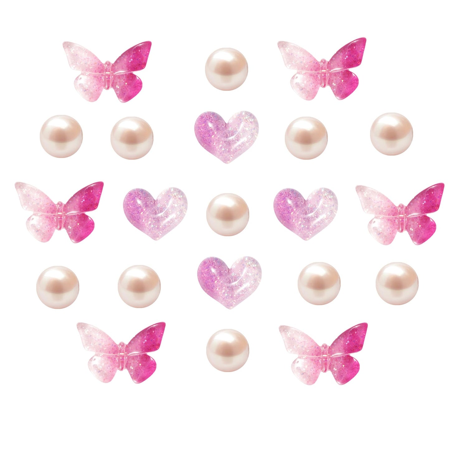 Cute Butterfly Flower Shoe Charms for Girls, 25Pcs Pink Girly DIY Shoe Decoration Charm for Clog Sandals, Party Favor - 7DAY'S