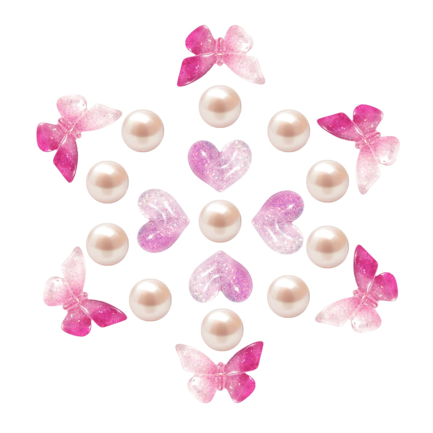 Cute Butterfly Flower Shoe Charms for Girls, 25Pcs Pink Girly DIY Shoe Decoration Charm for Clog Sandals, Party Favor - 7DAY'S