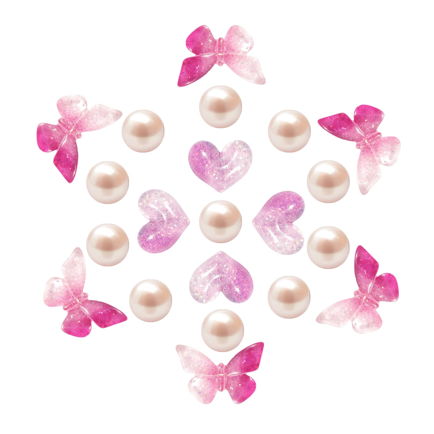 Cute Butterfly Flower Shoe Charms for Girls, 25Pcs Pink Girly DIY Shoe Decoration Charm for Clog Sandals, Party Favor - 7DAY'S