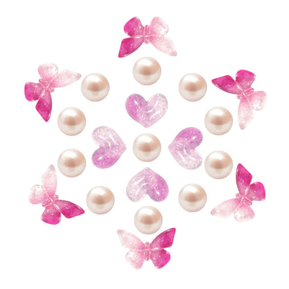 Cute Butterfly Flower Shoe Charms for Girls, 25Pcs Pink Girly DIY Shoe Decoration Charm for Clog Sandals, Party Favor - 7DAY'S