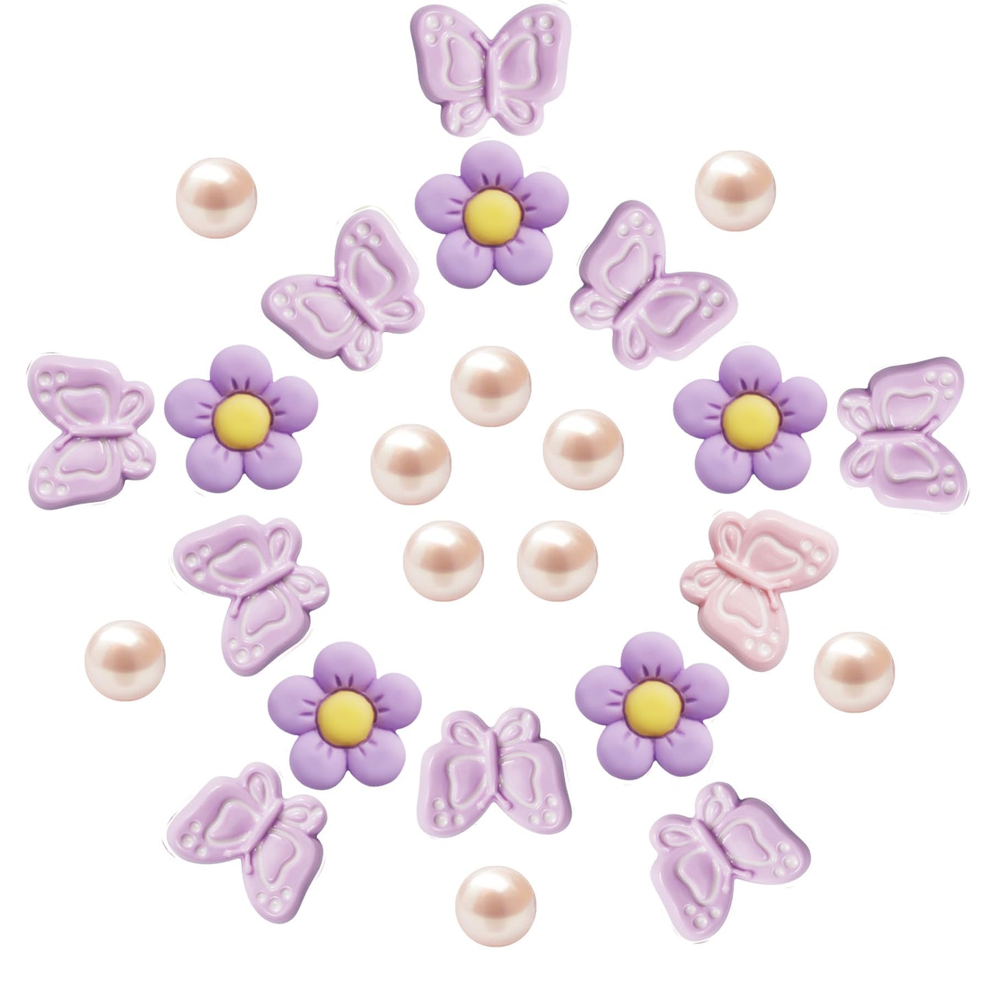 Cute Butterfly Flower Shoe Charms for Girls, 25Pcs Pink Girly DIY Shoe Decoration Charm for Clog Sandals, Party Favor - 7DAY'S