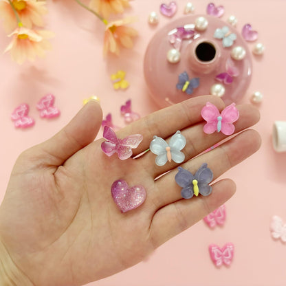 Cute Butterfly Flower Shoe Charms for Girls, 25Pcs Pink Girly DIY Shoe Decoration Charm for Clog Sandals, Party Favor - 7DAY'S