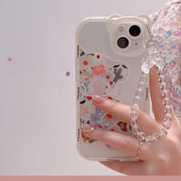 Cute Cartoon 3D 3D Bear Ear Flower Transparent Hang Phone Chain Silicone Case For Iphone 13 11 14 Pro Max 12 XR X XS 7 8 Plus SE2020 2022 SE MiNi Protective Clear Soft Back Cover - 7DAY'S