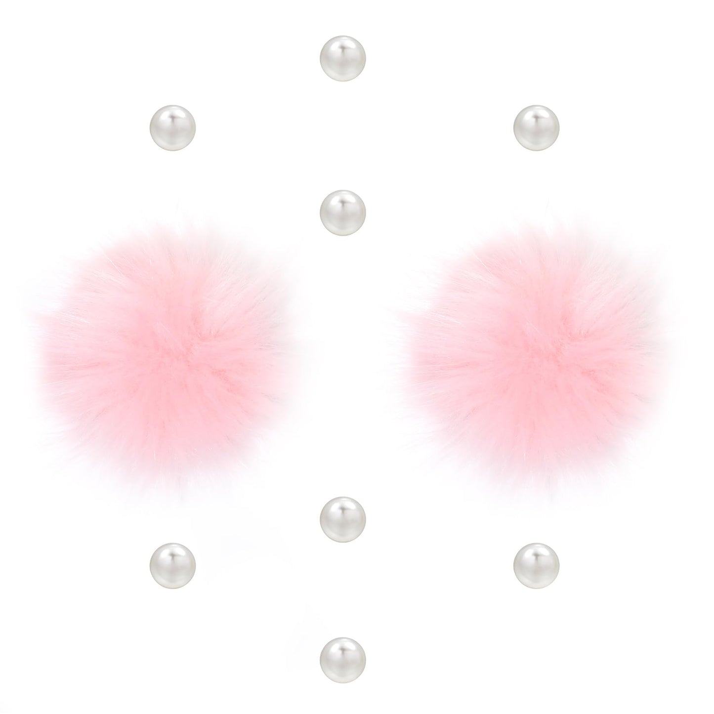 Cute Fluffy Poms only for Clog Sandals, with Pearl Accessories Charms for Girls, DIY Shoe Decoration Charms for Party Favor - 7DAY'S