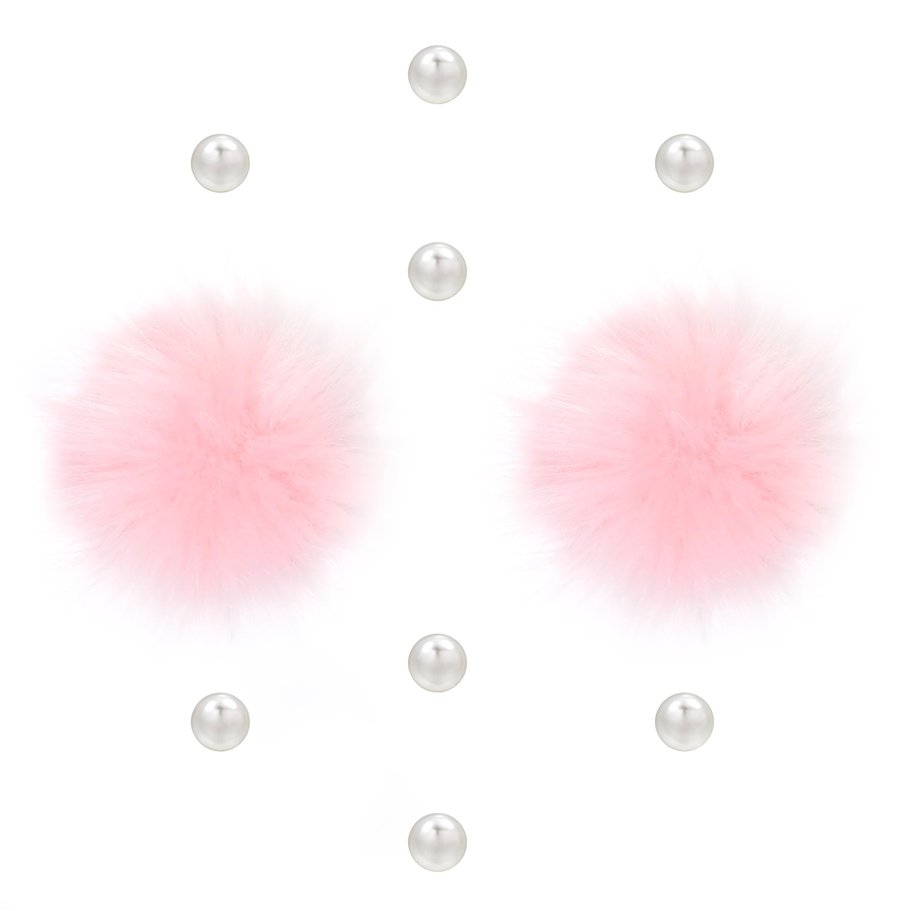 Cute Fluffy Poms only for Clog Sandals, with Pearl Accessories Charms for Girls, DIY Shoe Decoration Charms for Party Favor - 7DAY'S