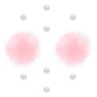 Cute Fluffy Poms only for Clog Sandals, with Pearl Accessories Charms for Girls, DIY Shoe Decoration Charms for Party Favor