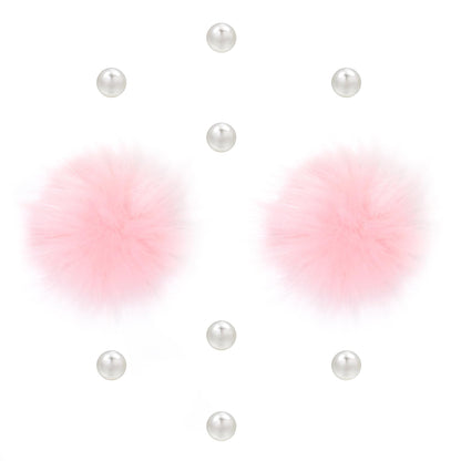 Cute Fluffy Poms only for Clog Sandals, with Pearl Accessories Charms for Girls, DIY Shoe Decoration Charms for Party Favor - 7DAY'S