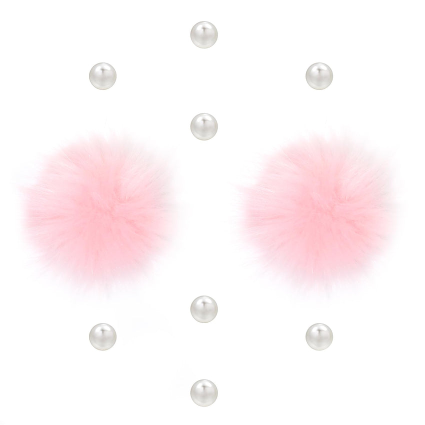 Cute Fluffy Poms only for Clog Sandals, with Pearl Accessories Charms for Girls, DIY Shoe Decoration Charms for Party Favor - 7DAY'S