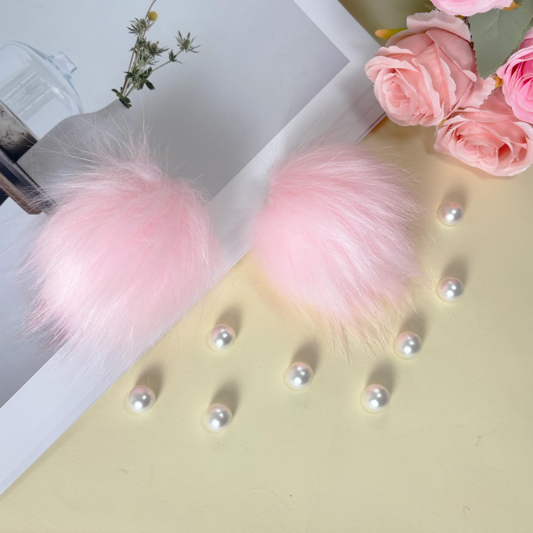 Cute Fluffy Poms only for Clog Sandals, with Pearl Accessories Charms for Girls, DIY Shoe Decoration Charms for Party Favor - 7DAY'S