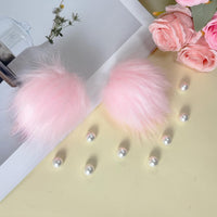 Cute Fluffy Poms only for Clog Sandals, with Pearl Accessories Charms for Girls, DIY Shoe Decoration Charms for Party Favor - 7DAY'S