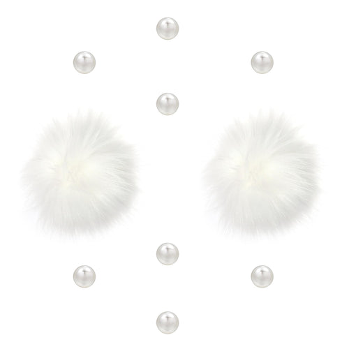 Cute Fluffy Poms only for Clog Sandals, with Pearl Accessories Charms for Girls, DIY Shoe Decoration Charms for Party Favor - 7DAY'S