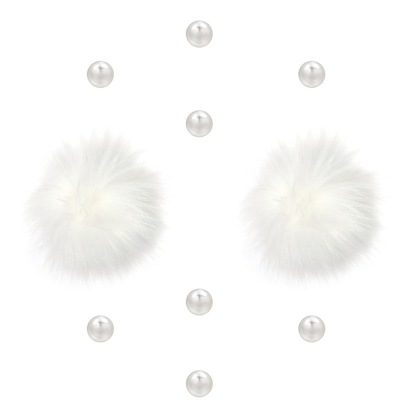 Cute Fluffy Poms only for Clog Sandals, with Pearl Accessories Charms for Girls, DIY Shoe Decoration Charms for Party Favor - 7DAY'S