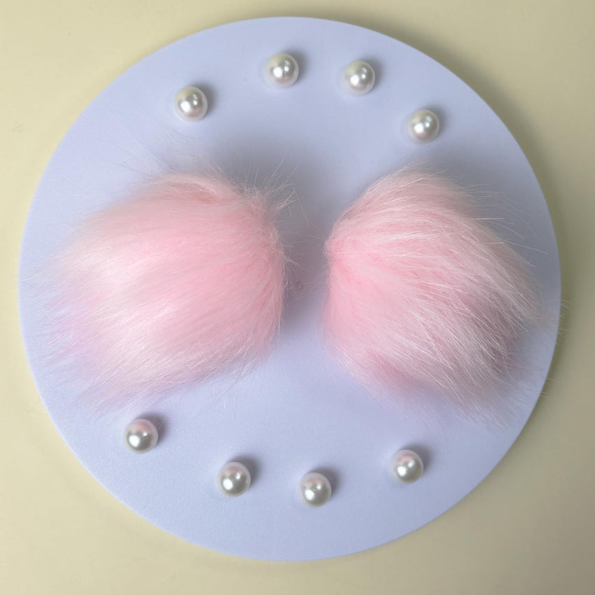 Cute Fluffy Poms only for Clog Sandals, with Pearl Accessories Charms for Girls, DIY Shoe Decoration Charms for Party Favor - 7DAY'S