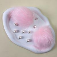 Cute Fluffy Poms only for Clog Sandals, with Pearl Accessories Charms for Girls, DIY Shoe Decoration Charms for Party Favor - 7DAY'S