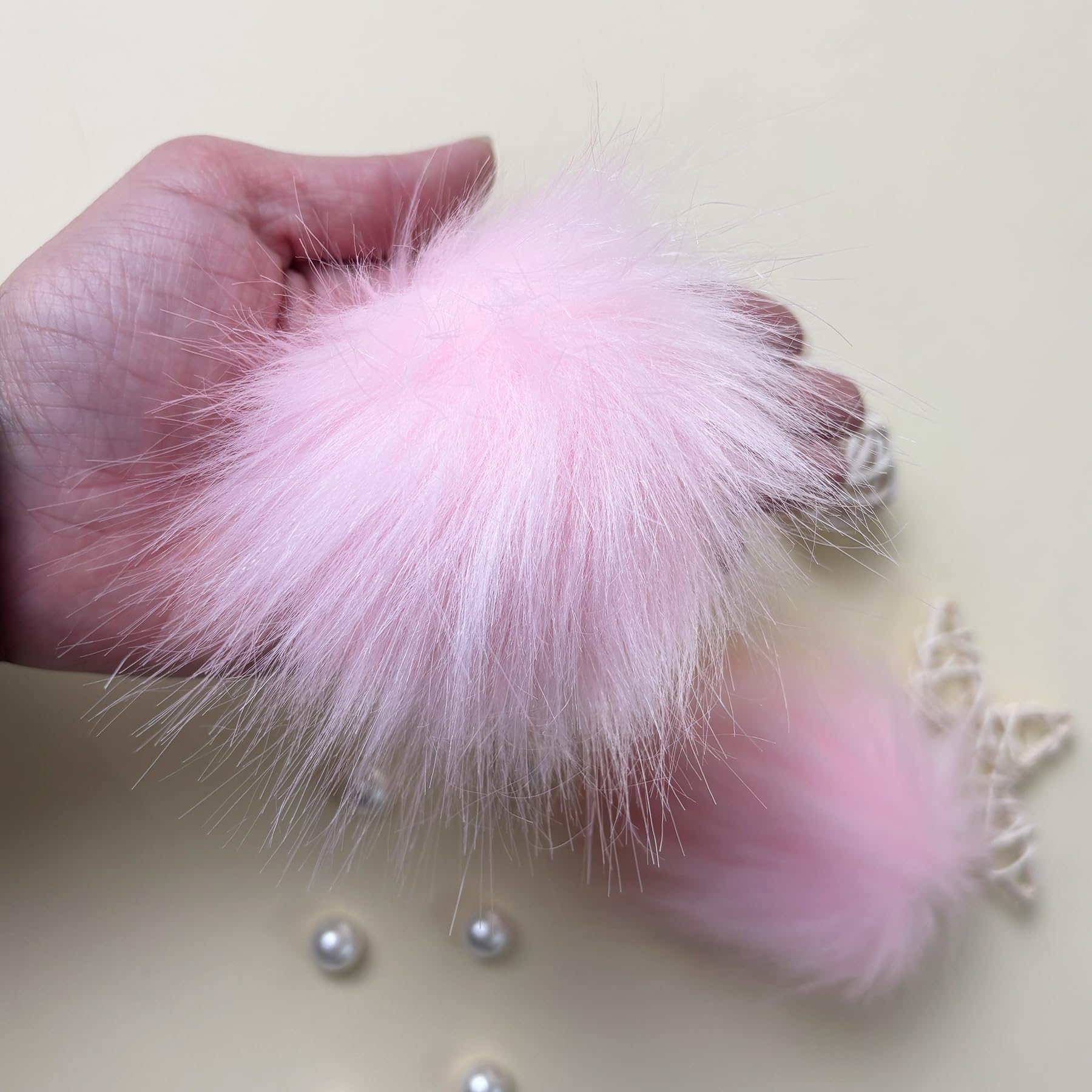 Cute Fluffy Poms only for Clog Sandals, with Pearl Accessories Charms for Girls, DIY Shoe Decoration Charms for Party Favor - 7DAY'S