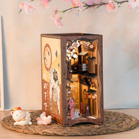 CuteBee Handmade Craft Japanese Theme Sakura Theme Diy Book Nook with Light Night Light Model Dollhouse - 7DAY'S