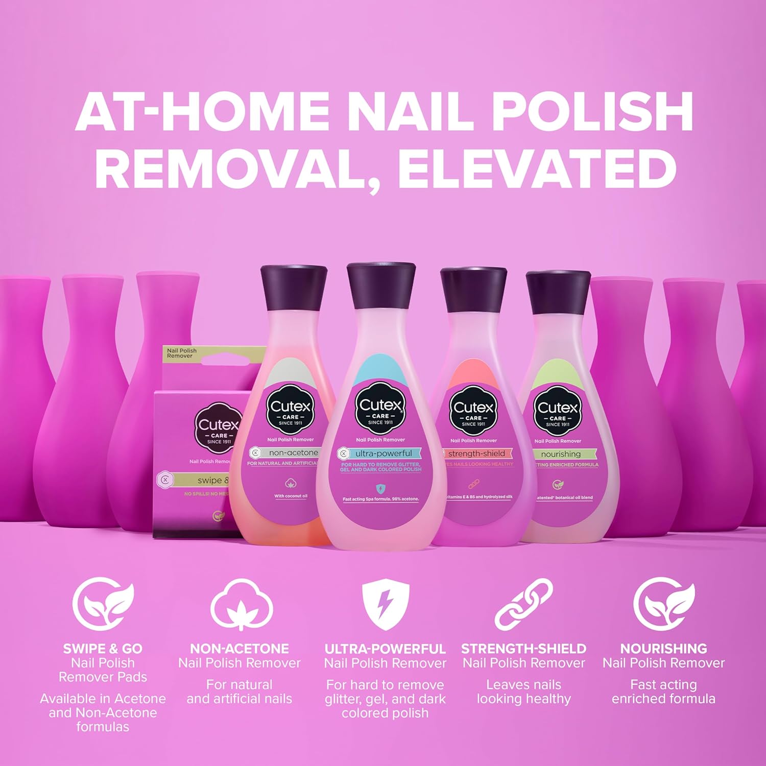 Cutex Gel Nail Polish Remover, Ultra - Powerful & Removes Glitter and Dark Colored Paints, Paraben Free, 6.76 Fl Oz - 7DAY'S