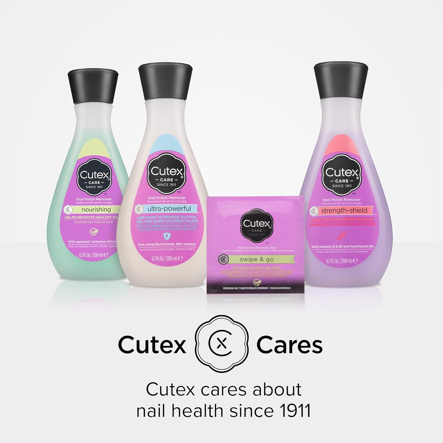 Cutex Gel Nail Polish Remover, Ultra - Powerful & Removes Glitter and Dark Colored Paints, Paraben Free, 6.76 Fl Oz - 7DAY'S