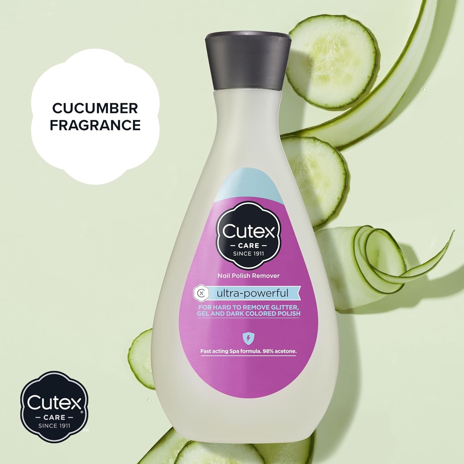 Cutex Gel Nail Polish Remover, Ultra - Powerful & Removes Glitter and Dark Colored Paints, Paraben Free, 6.76 Fl Oz - 7DAY'S