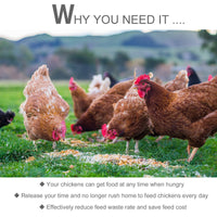 Automatic Chicken Feeder 30 lbs Capacity with Galvanized Steel, Weatherproof Design