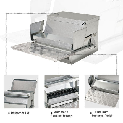 Automatic Chicken Feeder 30 lbs Capacity with Galvanized Steel, Weatherproof Design