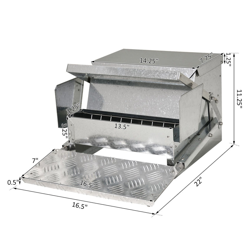 Automatic Chicken Feeder 30 lbs Capacity with Galvanized Steel, Weatherproof Design