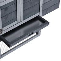 Chicken Coop Kit 59 Outdoor Solid Wood Enclosed House Ventilation Gray