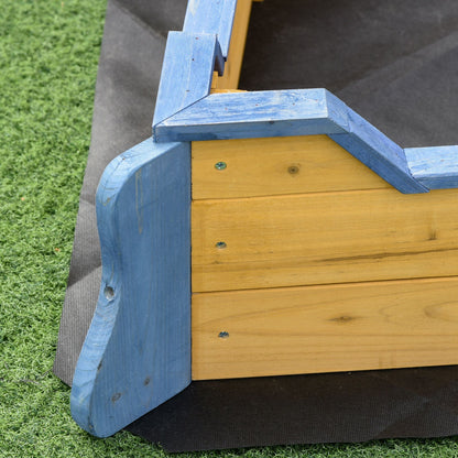 Cedar Wood Kids Sandbox, Pirate Ship Play Boat with Bench Seats and Storage