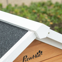 76" Wooden Chicken Coop, Outdoor Hen House Poultry Cage with Glass Slide-Out Tray & Separate Nesting Box, White