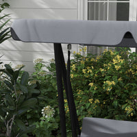 Swing Bench Free Standing Porch with Adjustable Canopy Cushion and Pillows