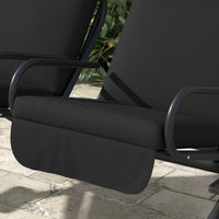 2-Seat Outdoor Porch Swing, with Independent Seat Swing, Cushion, Anti-Slip Foot Pads, Cup Trays, for Patio, Garden, Black