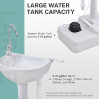 Portable Hand Wash Sink 20 45 Gallon Camping w Towel Holder Soap Dispenser