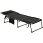 Tanning Lounger: Foldable, 5-Level Back, Reading Hole, Side Pocket, Headrest, Ultimate Relaxation, Black|
