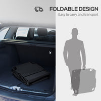 2 Piece Folding Chaise Lounge Pool Chairs Black with 5-level Reclining Back, Reading Hole, Side Pocket for Outdoor Enjoyment