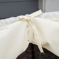 Backyard Woven Rattan 4pc Canopied Daybed Sun Lounger Sofa Setting Plush Pillows