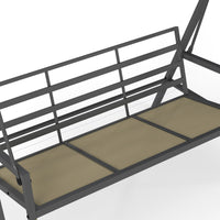 3-Person Patio Swing Chair, Outdoor Porch Swing with Adjustable Canopy & Removable Cushions, Blue