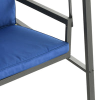 3-Person Patio Swing Chair, Outdoor Porch Swing with Adjustable Canopy & Removable Cushions, Blue