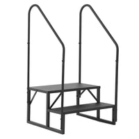 Hot Tub Steps Outdoor, 2 RV Steps with Handrail, Portable RV Stairs 3 Step, Heavy Duty Truck Camper Steps Ladders for Travel Trailers, 5th Wheel, Motor Home, Spa, and Porch