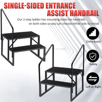 Hot Tub Steps Outdoor, 2 RV Steps with Handrail, Portable RV Stairs 3 Step, Heavy Duty Truck Camper Steps Ladders for Travel Trailers, 5th Wheel, Motor Home, Spa, and Porch