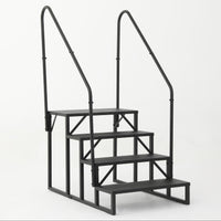 Hot Tub Steps Outdoor, 2 RV Steps with Handrail, Portable RV Stairs 3 Step, Heavy Duty Truck Camper Steps Ladders for Travel Trailers, 5th Wheel, Motor Home, Spa, and Porch