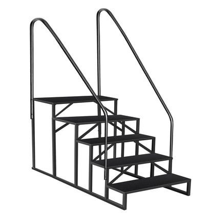Hot Tub Steps Outdoor, 2 RV Steps with Handrail, Portable RV Stairs 3 Step, Heavy Duty Truck Camper Steps Ladders for Travel Trailers, 5th Wheel, Motor Home, Spa, and Porch