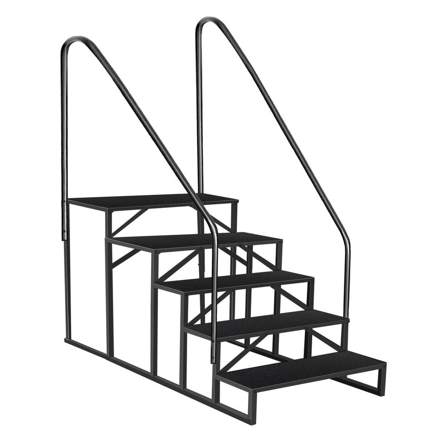 Hot Tub Steps Outdoor, 2 RV Steps with Handrail, Portable RV Stairs 3 Step, Heavy Duty Truck Camper Steps Ladders for Travel Trailers, 5th Wheel, Motor Home, Spa, and Porch