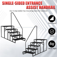 Hot Tub Steps Outdoor, 2 RV Steps with Handrail, Portable RV Stairs 3 Step, Heavy Duty Truck Camper Steps Ladders for Travel Trailers, 5th Wheel, Motor Home, Spa, and Porch