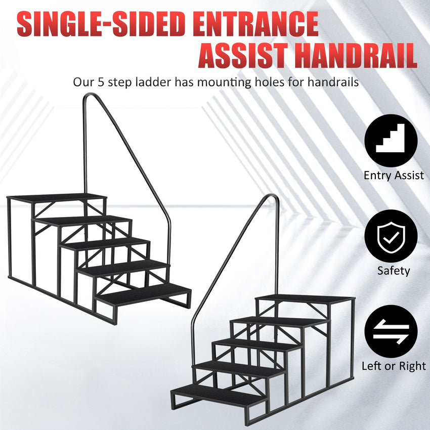 Hot Tub Steps Outdoor, 2 RV Steps with Handrail, Portable RV Stairs 3 Step, Heavy Duty Truck Camper Steps Ladders for Travel Trailers, 5th Wheel, Motor Home, Spa, and Porch