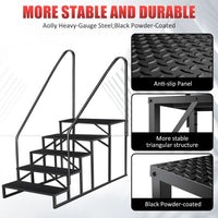Hot Tub Steps Outdoor, 2 RV Steps with Handrail, Portable RV Stairs 3 Step, Heavy Duty Truck Camper Steps Ladders for Travel Trailers, 5th Wheel, Motor Home, Spa, and Porch