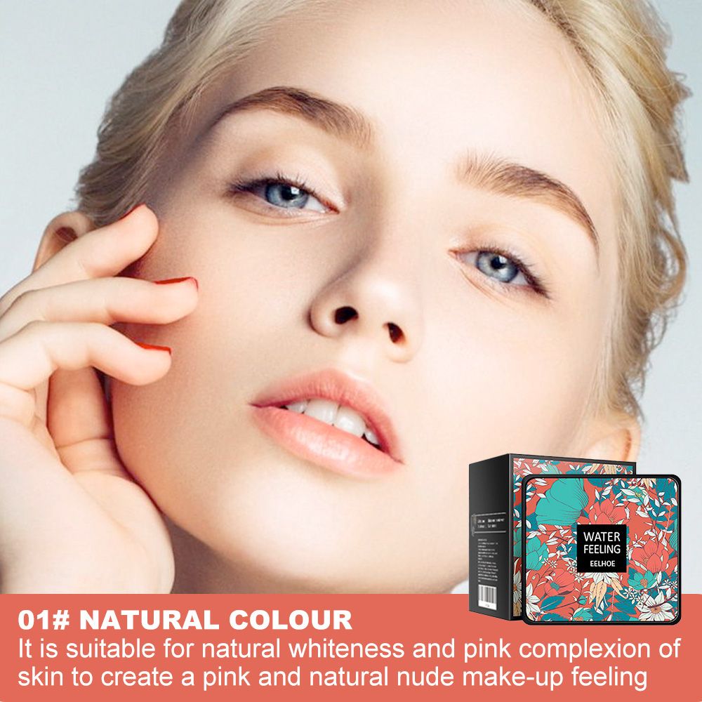EELHOE Water Feeling BB Cream, Mushroom Air Cushion To Cover Blemishes Waterproof Sweat Resistant Makeup Cushion BB Cream